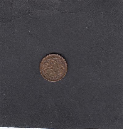 Beschrijving: 1/2 Cent WILHELMINA 